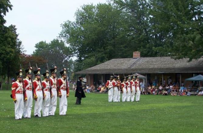 Fort Malden National Historic Site with military time-line events where re-enactors depicting eras ranging from establish camp and performing battles.